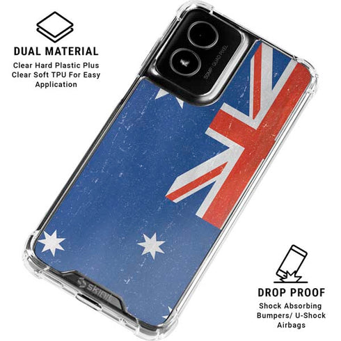 Australia Flag Distressed Moto G Power 5G (2024) Clear Case